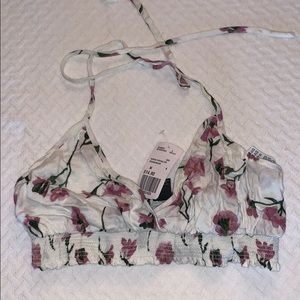 Cream/flower bralette